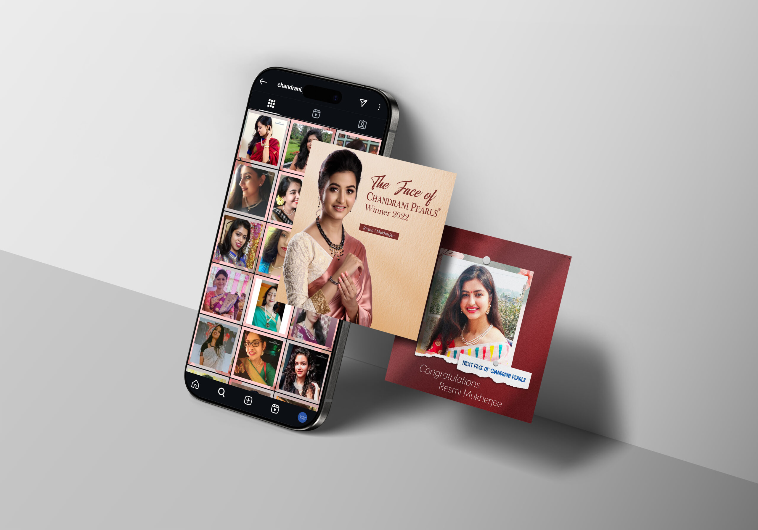 Face of Chandrani Pearls Instagram timeline post