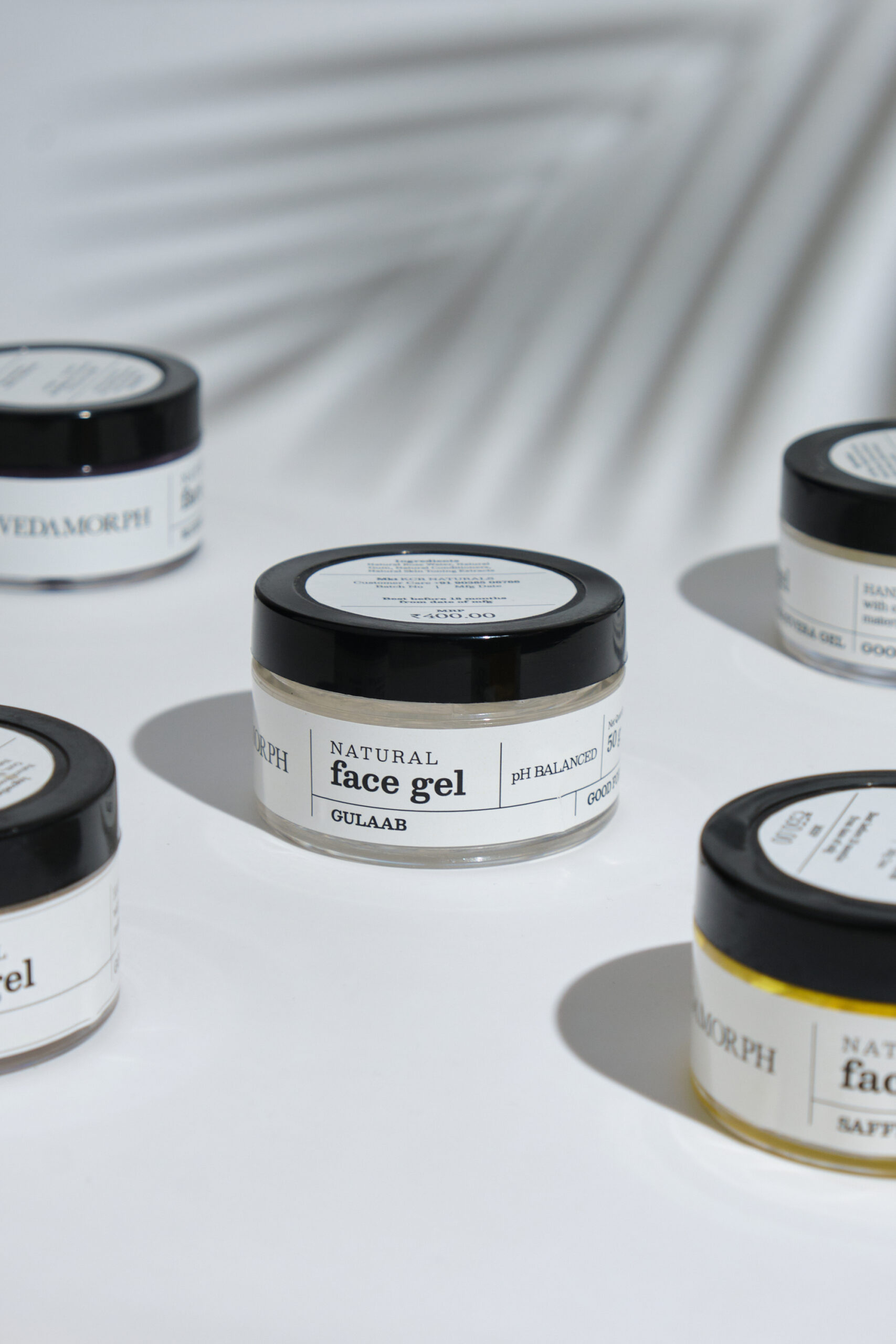 Vedamorph face gel packaging