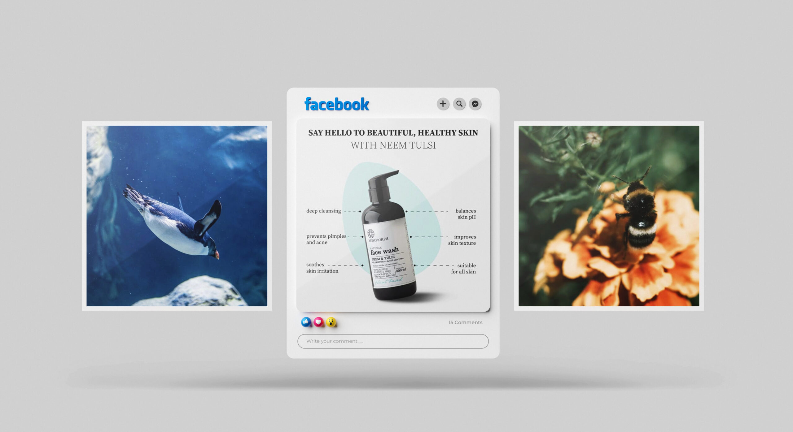Vedamorph social media mockup